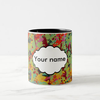 Colourful holes texture Two-Tone coffee mug