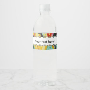 Colourful holes texture water bottle label