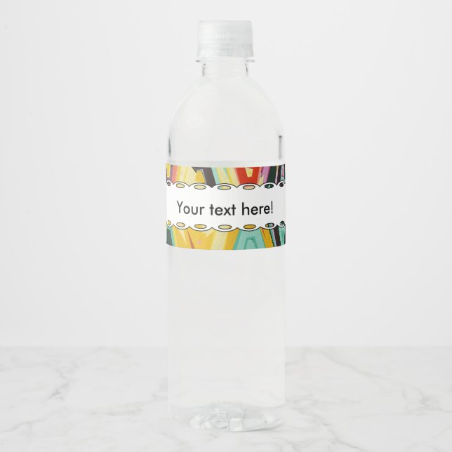 Colourful holes texture water bottle label (Front)