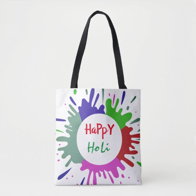 Colourful Holi pattern Tote Bag (Front)
