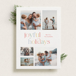 Colourful Holiday Joyful Typography Photo Card