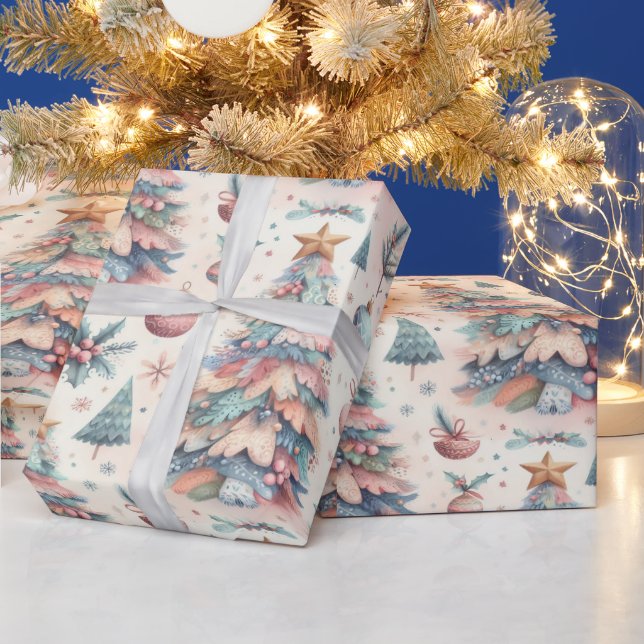 Colourful holiday motif wrapping paper (Holidays)