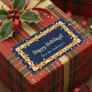 Colourful Holiday Twinkle String Lights Christmas Sticker