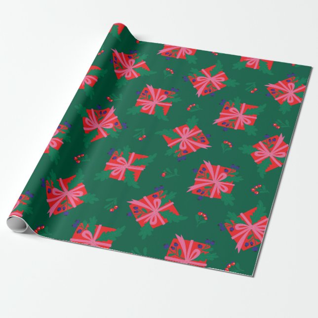 Colourful Holiday Wrapping Paper (Unrolled)