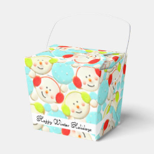 Colourful Holidays Snowmen Favor Box