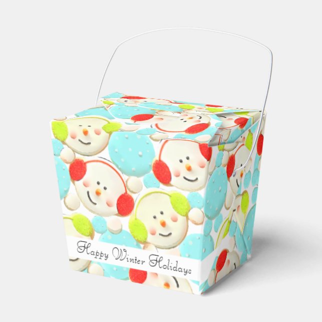 Colourful Holidays Snowmen Favor Box (Front Side)