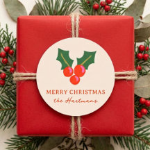 Colourful Holly Berries Personalized Christmas