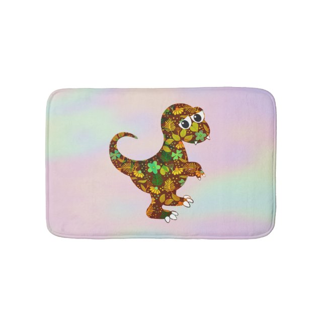Colourful Hologram And Dinosaur Bath Mat (Front)