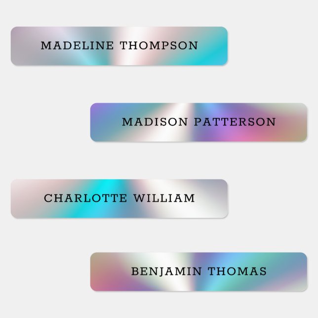 Colourful Hologram Metallic Waterproof Kids Name (Group)