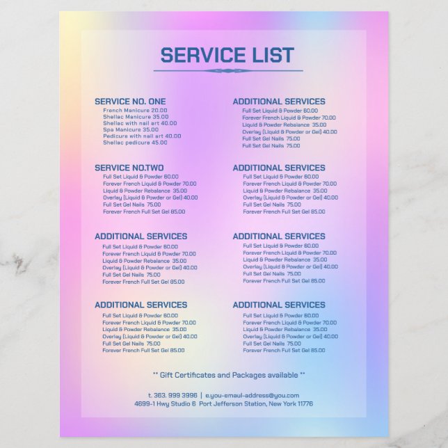 Colourful holographic background flyer (Front)