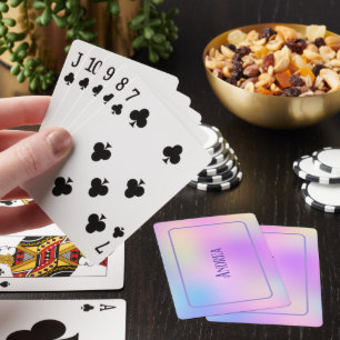 Colourful holographic background playing cards