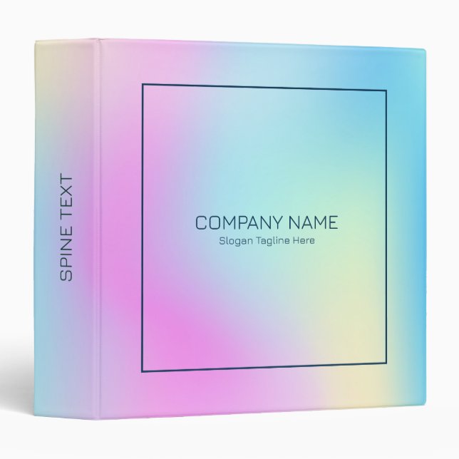 Colourful holographic texture background binder (Front/Spine)