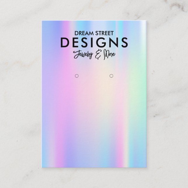 Colourful Holographic Trendy Earring Display Card (Front)