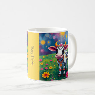 Colourful Holy Diwali Cows in Festive Disguises Coffee Mug