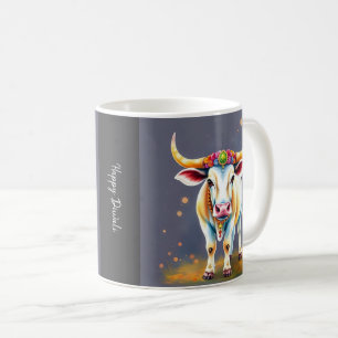 Colourful Holy Diwali Cows in Festive Disguises Coffee Mug
