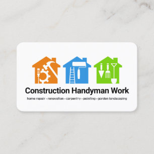 Colourful Homes Handyman Tools Contractor Business Card