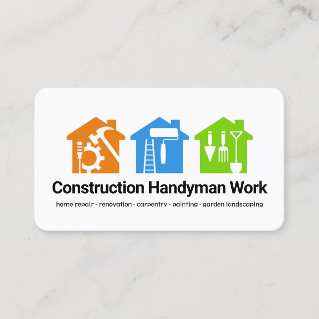 Colourful Homes Handyman Tools Contractor Business Card (Front)
