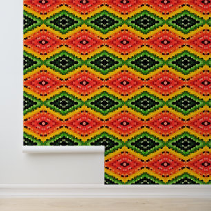 Colourful Honeycomb Pattern Ornaments Wallpaper