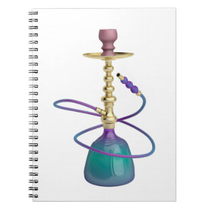 Colourful hookah with gold elements notebook