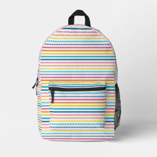 Colourful Horizontal Dotted Stripes Geometric Printed Backpack