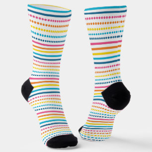 Colourful Horizontal Dotted Stripes Geometric Socks