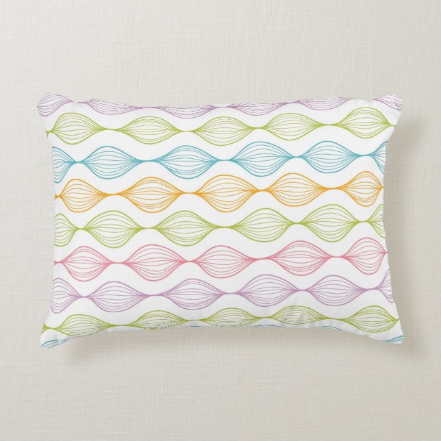 Colourful horizontal ogee pattern accent pillow (Front)