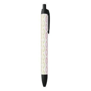 Colourful horizontal ogee pattern black ink pen