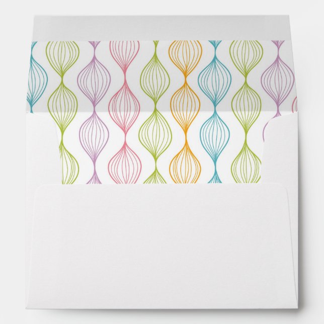 Colourful horizontal ogee pattern envelope (Back (Bottom))