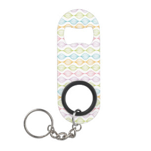 Colourful horizontal ogee pattern keychain bottle opener