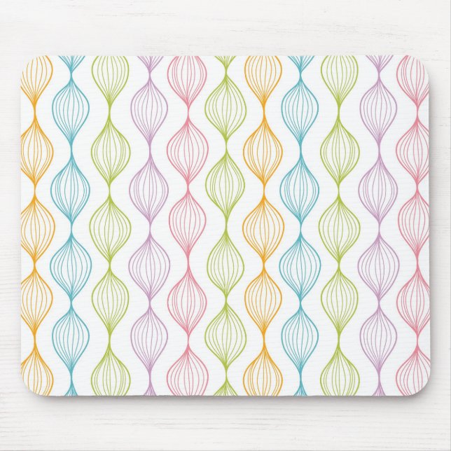 Colourful horizontal ogee pattern mouse pad (Front)