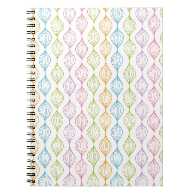 Colourful horizontal ogee pattern notebook (Front)