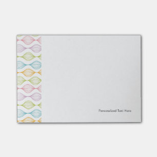 Colourful horizontal ogee pattern post-it notes