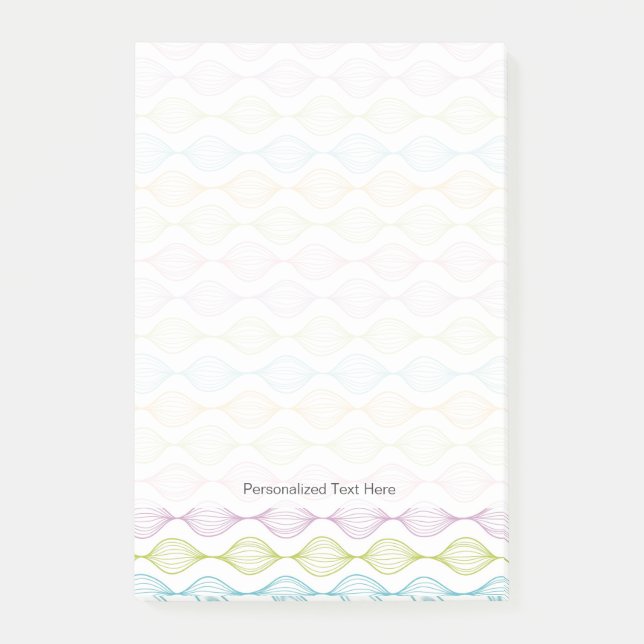 Colourful horizontal ogee pattern post-it notes (Front)