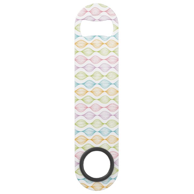 Colourful horizontal ogee pattern speed bottle opener (Front)
