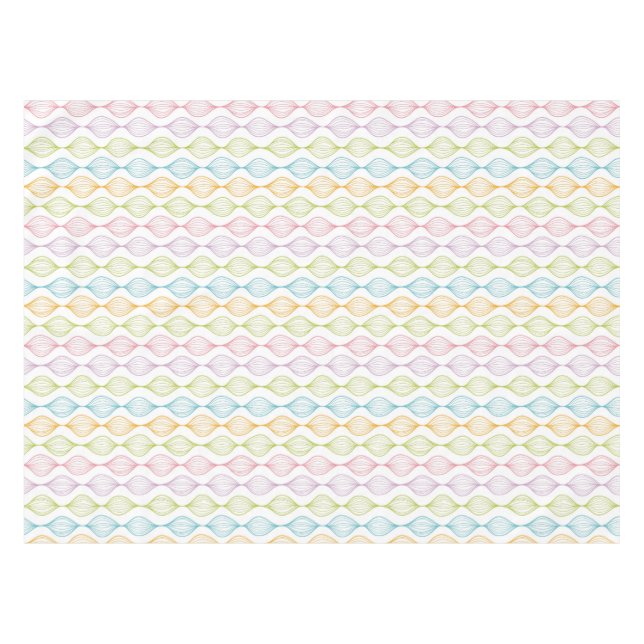 Colourful horizontal ogee pattern tablecloth (Front (Horizontal))