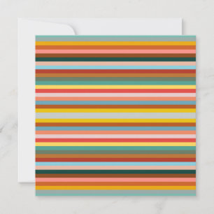 Colourful Horizontal Retro Stripes  Holiday Card
