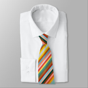 Colourful Horizontal Retro Stripes Tie