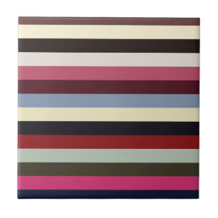 Colourful Horizontal Stripes Pattern Tile