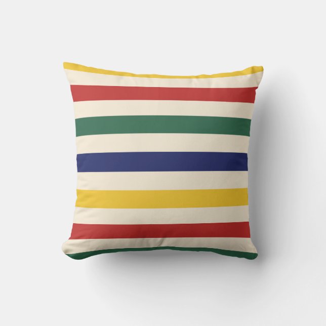 Colourful Horizontal Stripes Throw Pillow (Front)
