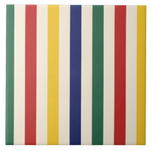 Colourful Horizontal Stripes Tile