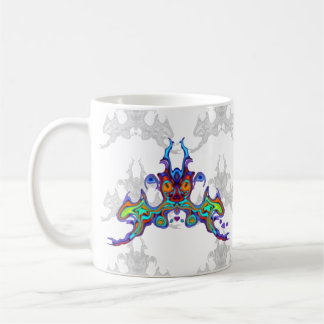 Colourful horned bird bat scarab v1.1 coffee mug