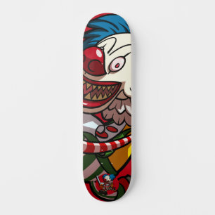Colourful Horror Cartoon Chainsaw Killer Clown Skateboard