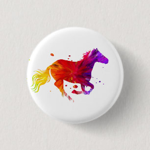 Colourful Horse 1 Inch Round Button