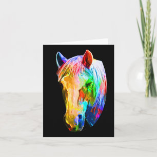 Colourful Horse Art Horseback Riding Lover Artsy H Card