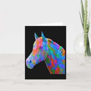 Colourful Horse Art Horseback Riding Lover Artsy H Card