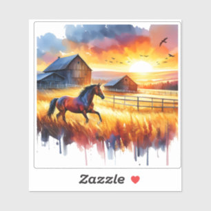 Colourful Horse Galloping in Vibrant Landscape
