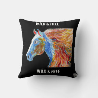 Colourful Horse (Mum Stanworth) Throw Pillow