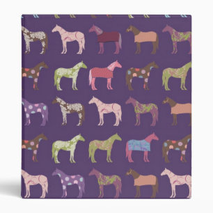Colourful Horse Pattern Binder