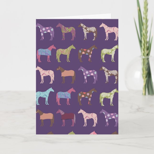 Colourful Horse Pattern Card (Front)