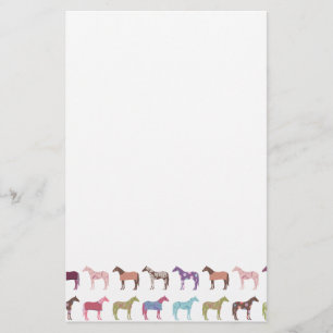Colourful Horse Pattern Stationery